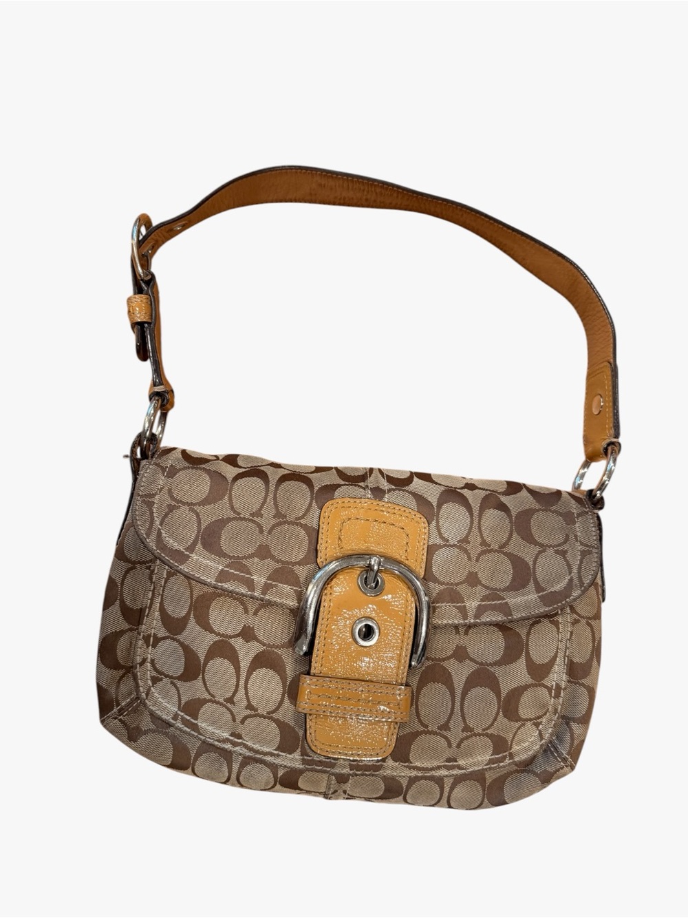 Coach Signature Canvas Shoulder Bag in Brown & Tan
